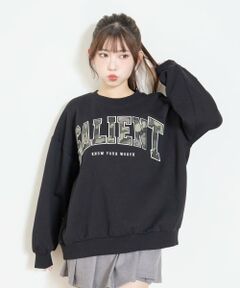 Lovetoxic / ラブトキシック スウェット | 【LTXC】【裏起毛】柄ロゴアップリケプルオーバー