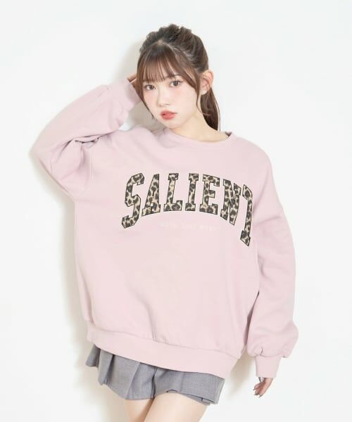 Lovetoxic / ラブトキシック スウェット | 【LTXC】【裏起毛】柄ロゴアップリケプルオーバー（ピンク）