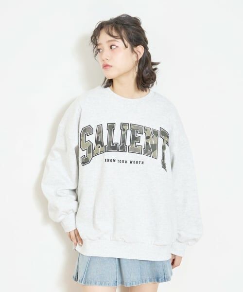 Lovetoxic / ラブトキシック スウェット | 【LTXC】【裏起毛】柄ロゴアップリケプルオーバー（シロ杢）