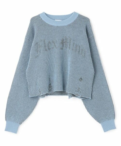 Lovetoxic / ラブトキシック ニット・セーター | 【LTXC】ロゴダメージニット（サックス）