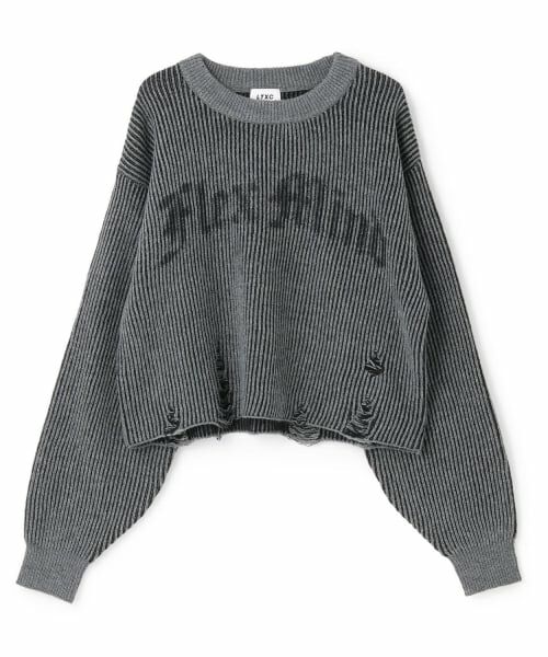 Lovetoxic / ラブトキシック ニット・セーター | 【LTXC】ロゴダメージニット（チャコール）