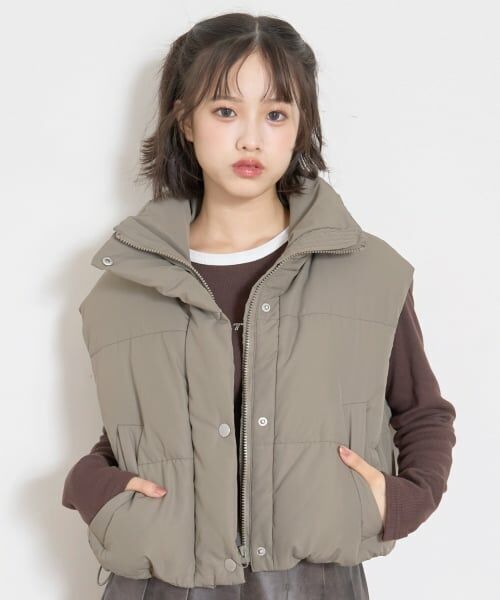 Lovetoxic / ラブトキシック ダウンジャケット・ベスト | パフィベスト（カーキ）