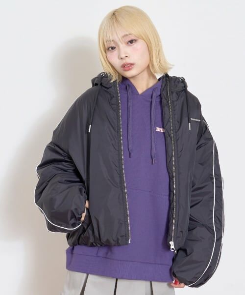 Lovetoxic / ラブトキシック ブルゾン | ライン裏キルトブルゾン（黒）