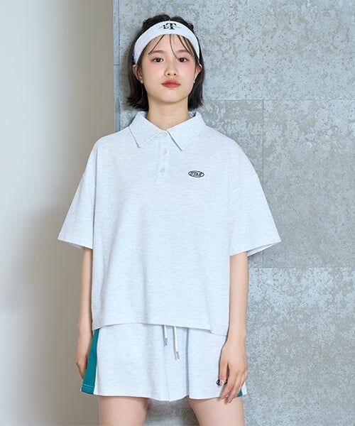 Lovetoxic / ラブトキシック ポロシャツ | 【LTXC】ルーズポロセットアップ（シロ杢）