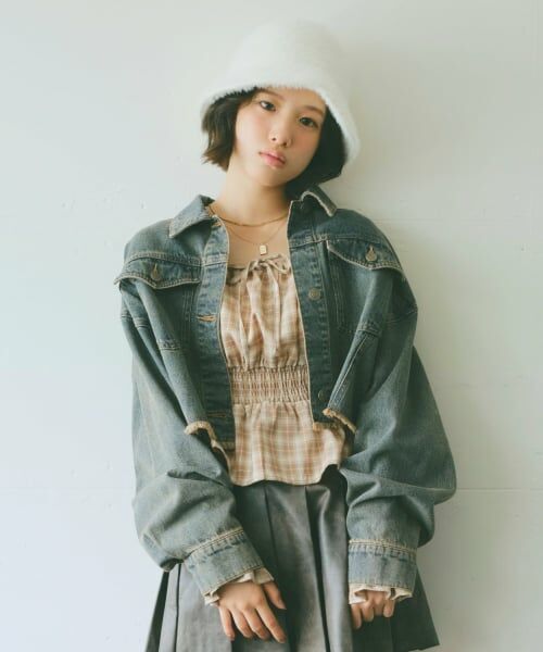 Lovetoxic / ラブトキシック ブルゾン | クロップドGジャン（紺）