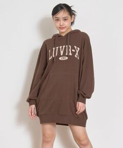 Lovetoxic / ラブトキシック ミニ丈・ひざ丈ワンピース | ルーズパーカワンピース