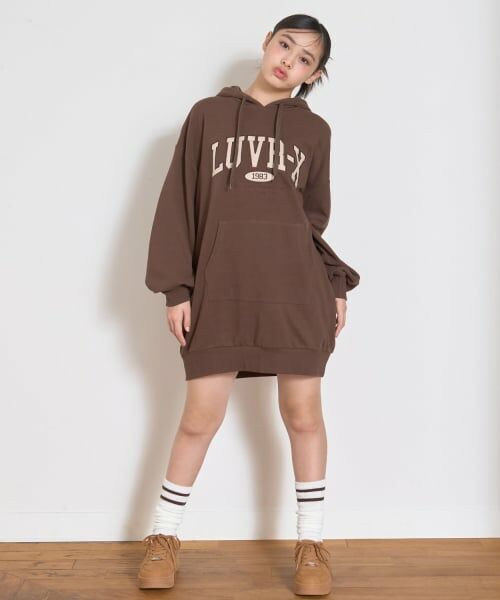 Lovetoxic / ラブトキシック ミニ丈・ひざ丈ワンピース | ルーズパーカワンピース | 詳細13