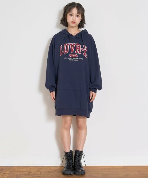 Lovetoxic / ラブトキシック ミニ丈・ひざ丈ワンピース | ルーズパーカワンピース | 詳細14