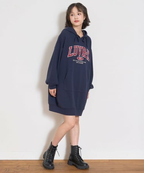 Lovetoxic / ラブトキシック ミニ丈・ひざ丈ワンピース | ルーズパーカワンピース | 詳細15