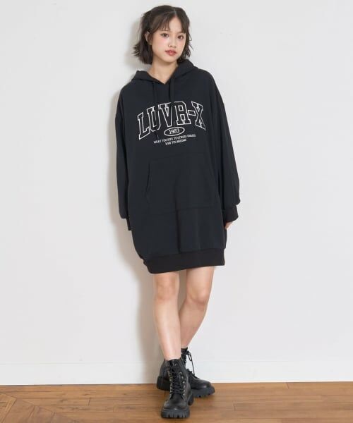 Lovetoxic / ラブトキシック ミニ丈・ひざ丈ワンピース | ルーズパーカワンピース | 詳細17