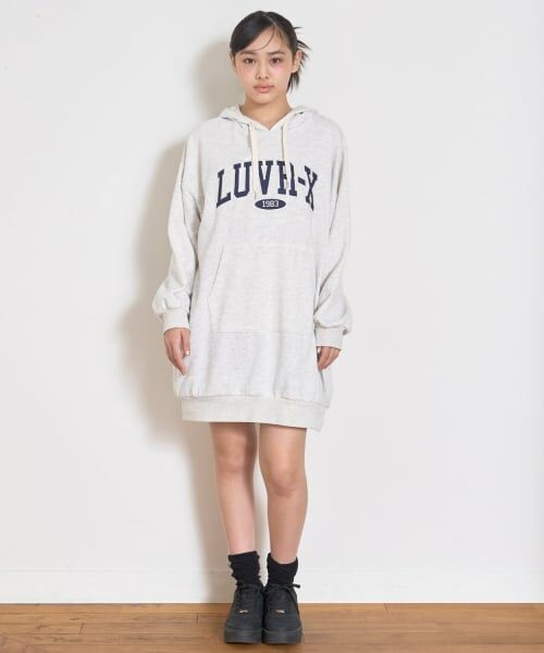 Lovetoxic / ラブトキシック ミニ丈・ひざ丈ワンピース | ルーズパーカワンピース | 詳細18