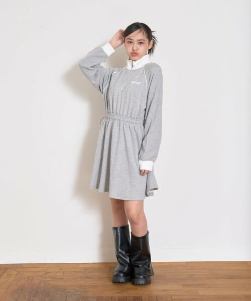 Lovetoxic / ラブトキシック ミニ丈・ひざ丈ワンピース | 長袖トラックワンピース | 詳細12