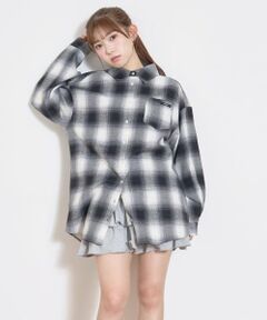 Lovetoxic / ラブトキシック ミニ丈・ひざ丈ワンピース | 【LTXC】【綿100％】チェックルーズシャツワンピース