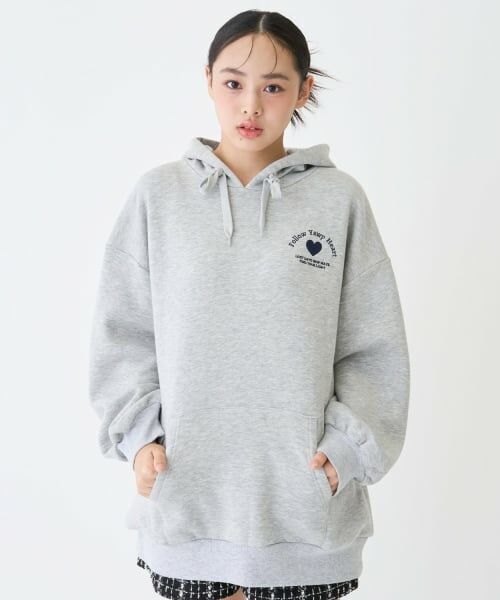 Lovetoxic / ラブトキシック ミニ丈・ひざ丈ワンピース | 【LTXC】【綿100％】バックロゴチュニックパーカ（トップ グレー）