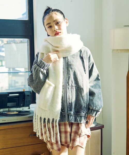 Lovetoxic / ラブトキシック マフラー・ショール・スヌード・ストール | 【LTXC】ボリュームマフラー（アイボリー）