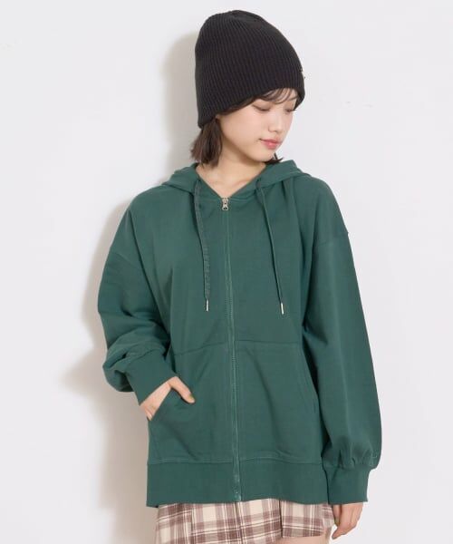 Lovetoxic / ラブトキシック パーカー | 【裏起毛】綿100%ZIPパーカ（グリーン）