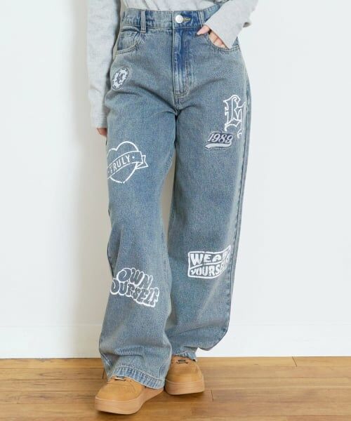 Lovetoxic / ラブトキシック その他パンツ | 【LTXC】ワッペンデザインデニムパンツ（ブルー）