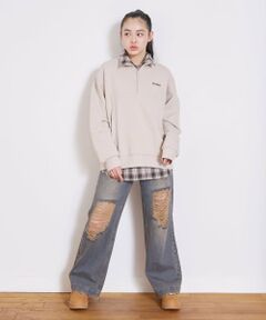 Lovetoxic / ラブトキシック その他パンツ | 【LTXC】【セット可】ダメージデニムワイドパンツ