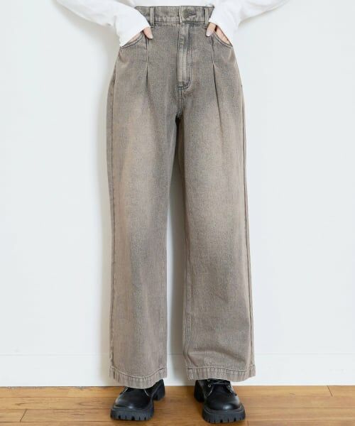 Lovetoxic / ラブトキシック その他パンツ | 【LTXC】【セット可】タックワイドデニムパンツ（茶）