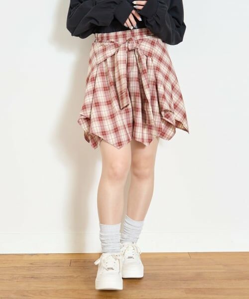 Lovetoxic / ラブトキシック ショート・ハーフ・半端丈パンツ | 【LTXC】腰巻き風チェックキュロット | 詳細1