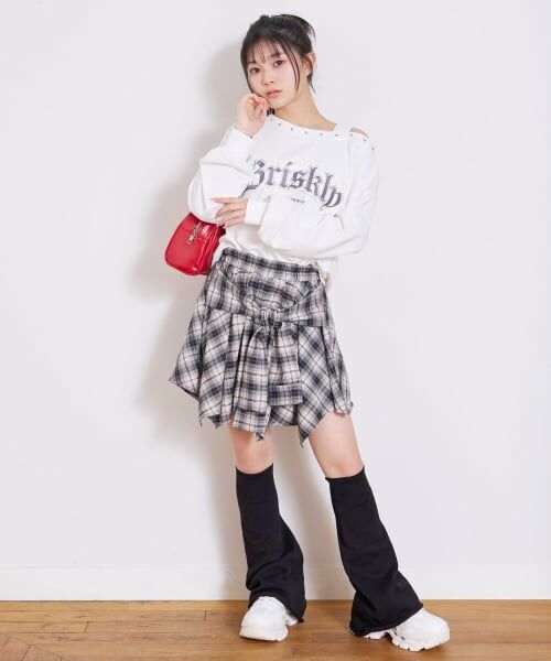 Lovetoxic / ラブトキシック ショート・ハーフ・半端丈パンツ | 【LTXC】腰巻き風チェックキュロット | 詳細7