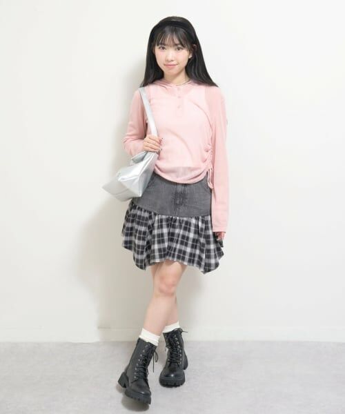 Lovetoxic / ラブトキシック ショート・ハーフ・半端丈パンツ | 【LTXC】異素材ドッキングヘムミニスカート | 詳細2