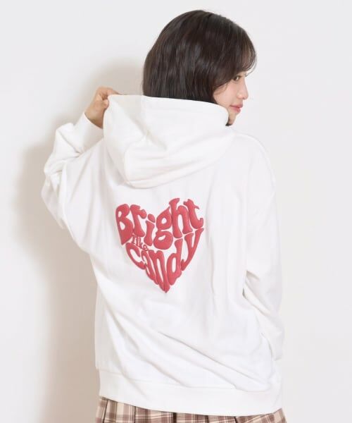 Lovetoxic / ラブトキシック パーカー | 【秒かわトップス】【LTXC】ハート発泡パーカ（オフ ホワイト）