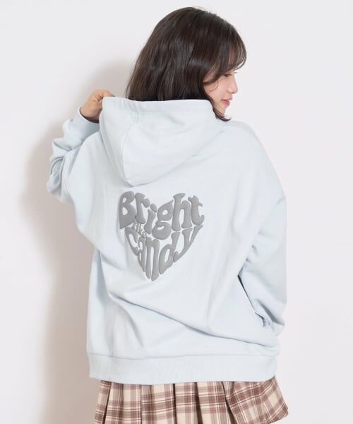 Lovetoxic / ラブトキシック パーカー | 【秒かわトップス】【LTXC】ハート発泡パーカ（サックス）