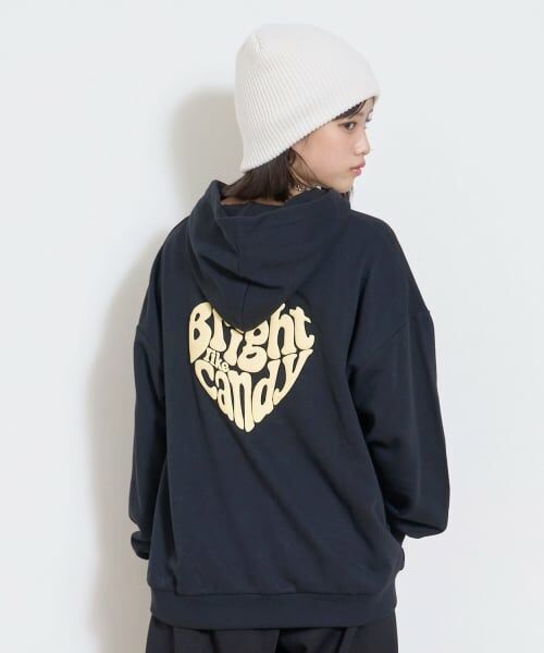 Lovetoxic / ラブトキシック パーカー | 【秒かわトップス】【LTXC】ハート発泡パーカ（黒）