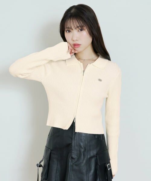 Lovetoxic / ラブトキシック カーディガン・ボレロ | 【LTXC】【洗える】リブWジップカーディガン | 詳細1