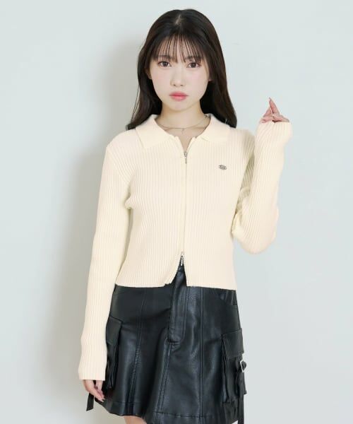 Lovetoxic / ラブトキシック カーディガン・ボレロ | 【LTXC】【洗える】リブWジップカーディガン | 詳細2