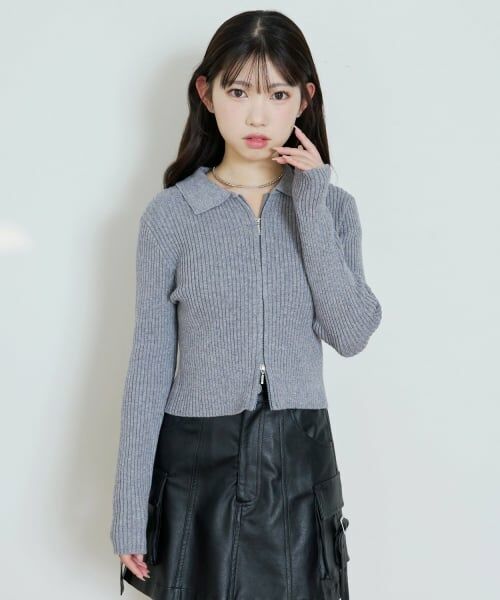 Lovetoxic / ラブトキシック カーディガン・ボレロ | 【LTXC】【洗える】リブWジップカーディガン | 詳細6