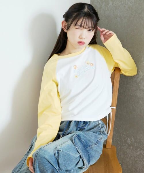 Lovetoxic / ラブトキシック Tシャツ | 【LTXC/綿100%】アソートラグラン長袖T（黄）