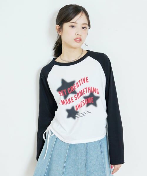 Lovetoxic / ラブトキシック Tシャツ | 【LTXC/綿100%】アソートラグラン長袖T（黒）