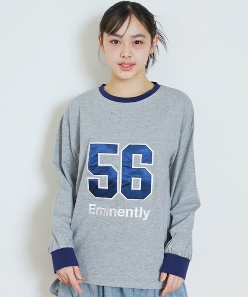 Lovetoxic / ラブトキシック Tシャツ | 【LTXC/綿100%】ナンバーアップリ長袖T（トップ グレー）