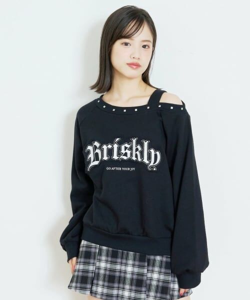 Lovetoxic / ラブトキシック スウェット | 【LTXC/綿100%】ワンショルプルオーバー（黒）