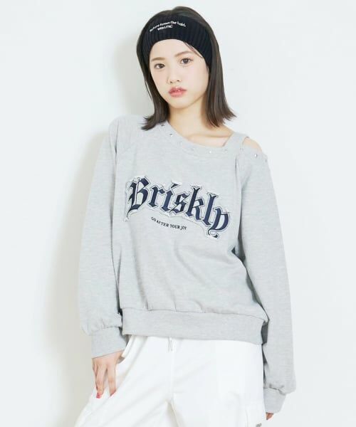 Lovetoxic / ラブトキシック スウェット | 【LTXC/綿100%】ワンショルプルオーバー（トップ グレー）