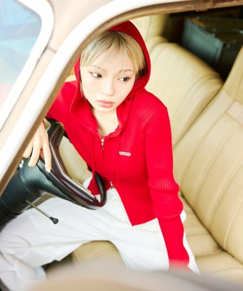 Lovetoxic / ラブトキシック パーカー | 【LTXC】【アラエル】リブZIPパーカー（赤）