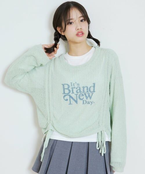 Lovetoxic / ラブトキシック ニット・セーター | 【LTXC/アラエル】ロゴドロストシアーニットセット（エメラルド グリーン）