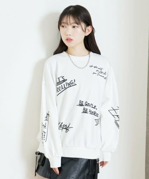 Lovetoxic / ラブトキシック スウェット | 【LTXC/綿100%】グラフィックプルオーバー（オフ ホワイト）