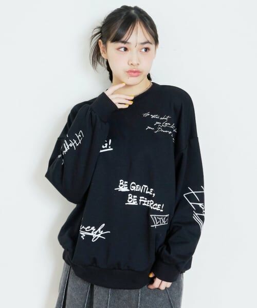 Lovetoxic / ラブトキシック スウェット | 【LTXC/綿100%】グラフィックプルオーバー（黒）