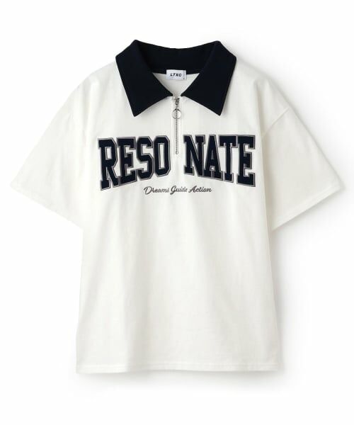 Lovetoxic / ラブトキシック Tシャツ | 【LTXC/綿100%】ハーフジップルーズ半袖T（オフ ホワイト）