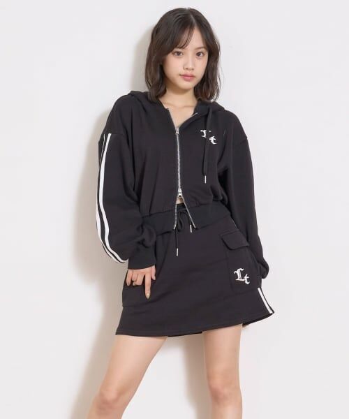 Lovetoxic / ラブトキシック パーカー | 【LTXC/裏シャギー】ジップパーカーセットアップ（黒）