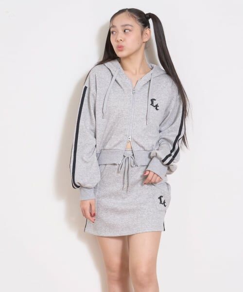 Lovetoxic / ラブトキシック パーカー | 【LTXC/裏シャギー】ジップパーカーセットアップ（トップ グレー）