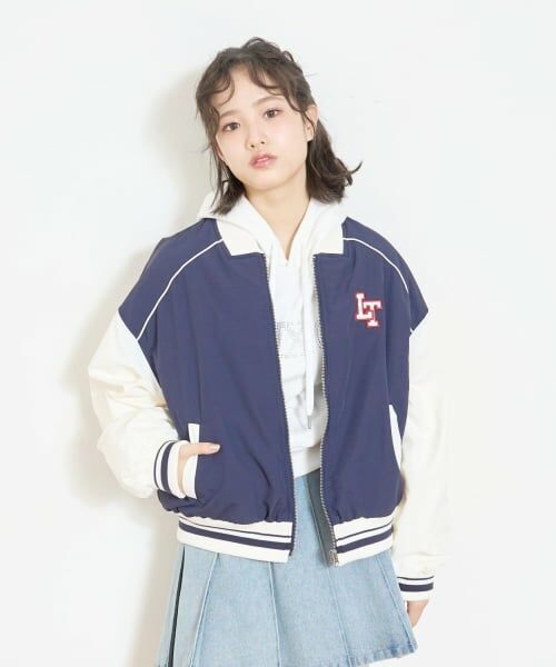Lovetoxic / ラブトキシック ブルゾン | 【LTXC/撥水】中綿入りスタジャン（紺）