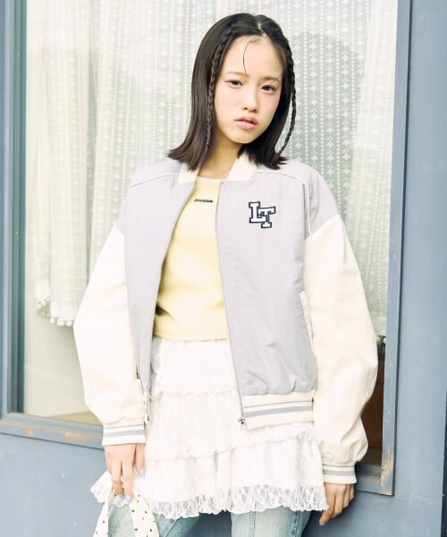 Lovetoxic / ラブトキシック ブルゾン | 【LTXC/撥水】中綿入りスタジャン（グレー）