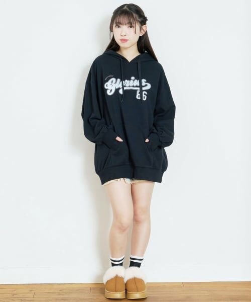 Lovetoxic / ラブトキシック ミニ丈・ひざ丈ワンピース | 【LTXC/綿100%】ロゴパーカチュニックワンピ | 詳細3