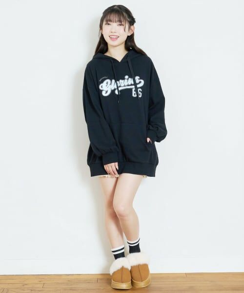 Lovetoxic / ラブトキシック ミニ丈・ひざ丈ワンピース | 【LTXC/綿100%】ロゴパーカチュニックワンピ | 詳細4