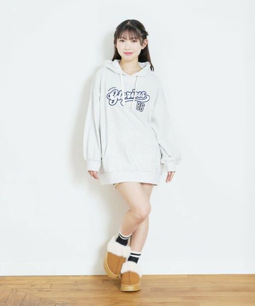 Lovetoxic / ラブトキシック ミニ丈・ひざ丈ワンピース | 【LTXC/綿100%】ロゴパーカチュニックワンピ | 詳細8