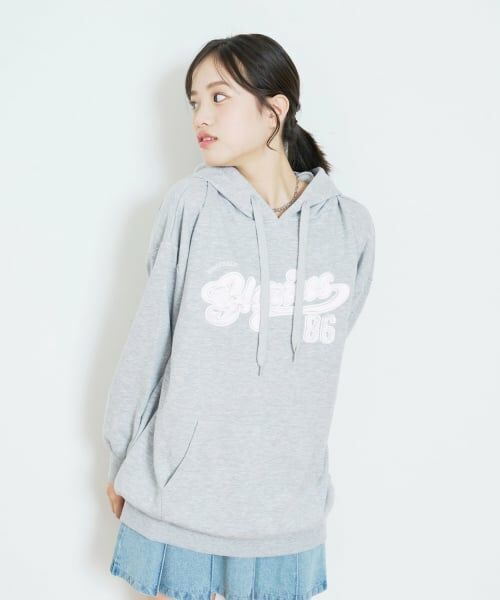 Lovetoxic / ラブトキシック ミニ丈・ひざ丈ワンピース | 【LTXC/綿100%】ロゴパーカチュニックワンピ（トップ グレー）
